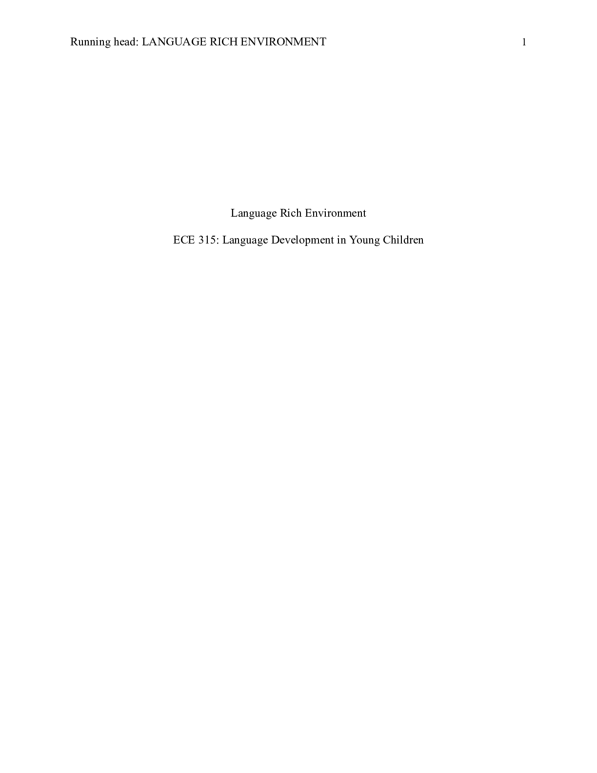 Preview image of ECE 315 WEEK 2 A1Language Rich Environment.docx document